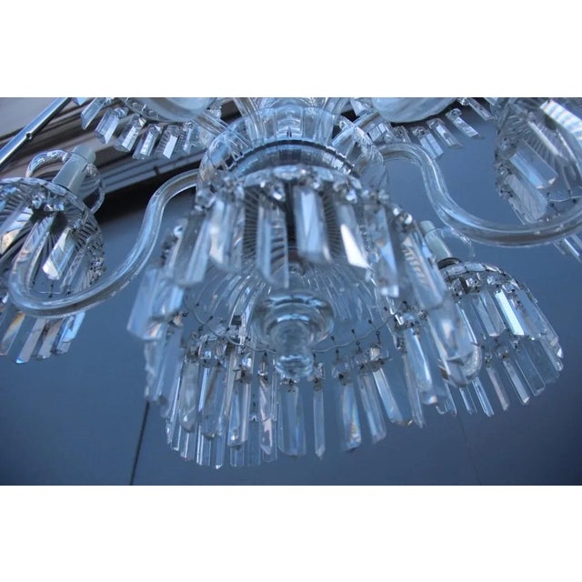 Glass Round Bohemia Crystal Chandelier, 1950s For Sale - Image 7 of 11