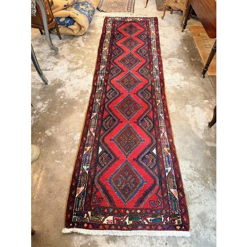 Vintage Hamadan Hand Knotted Runner Rug For Sale - Image 4 of 4