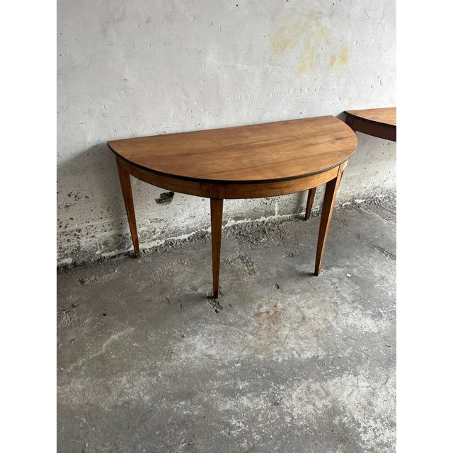 Demi-Lune Console Tables, 1800s, Set of 2 For Sale - Image 5 of 9
