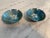 Art Deco Enamel On Copper Bowls With Flower - Pair This stylish set of two Art Deco enameled copper bowls, circa 1930s...