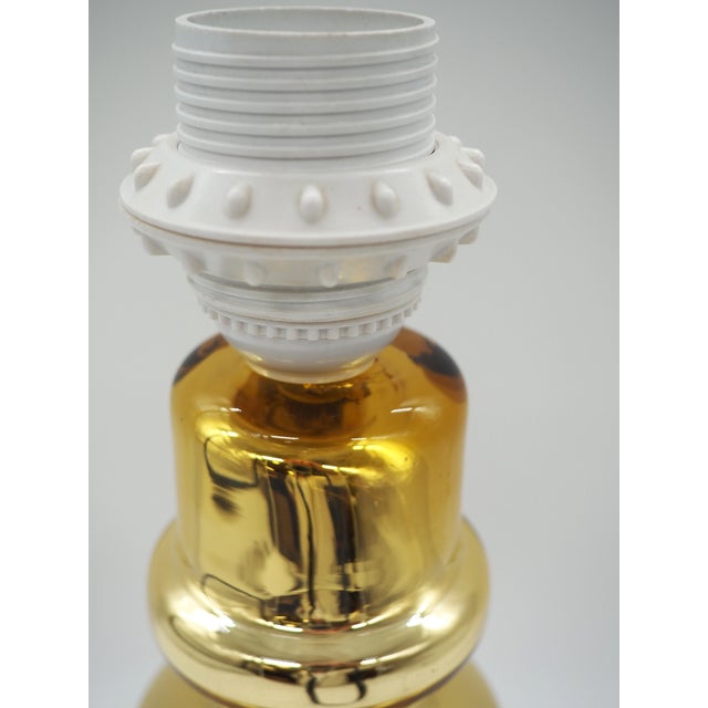 Vintage Golden Glass Table Lamp from Rosdala Glass Works, Sweden, 1970s For Sale - Image 6 of 10