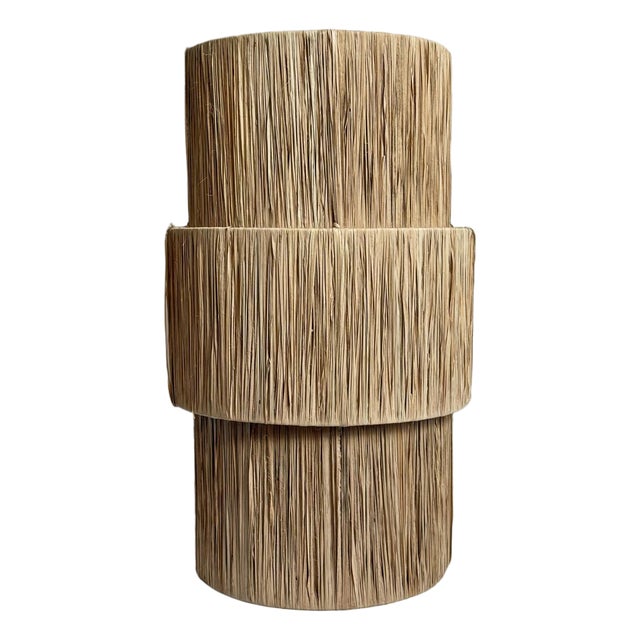Organic Modern Coastal Natural Grass Tiered Wall Sconce For Sale