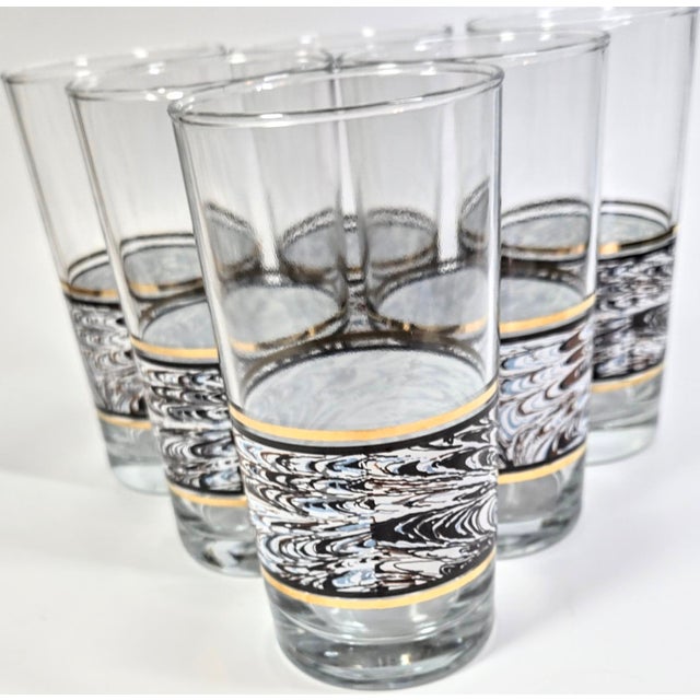 Postmodern Retro Briard Style Tumblers-Set of Six For Sale - Image 3 of 12