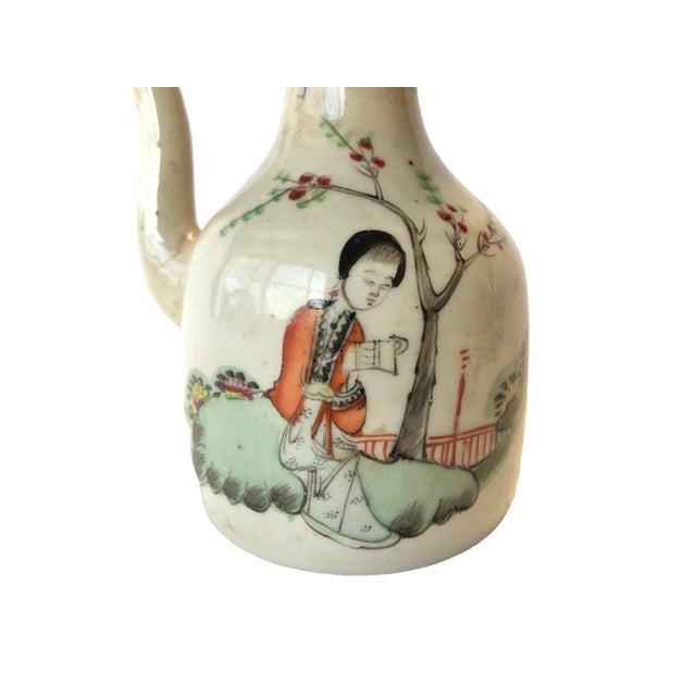 Chinese Vintage Southeast Asian Chinese Hand Painted Petite 4" Porcelain Teapot For Sale - Image 3 of 8