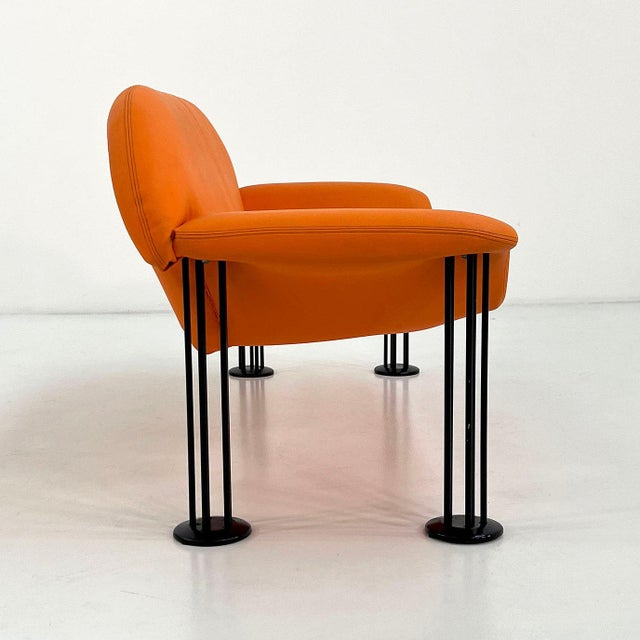 Postmodern Orange Sofa by Burkhard Vogtherr for Hain & Tohme, 1980s For Sale - Image 3 of 10