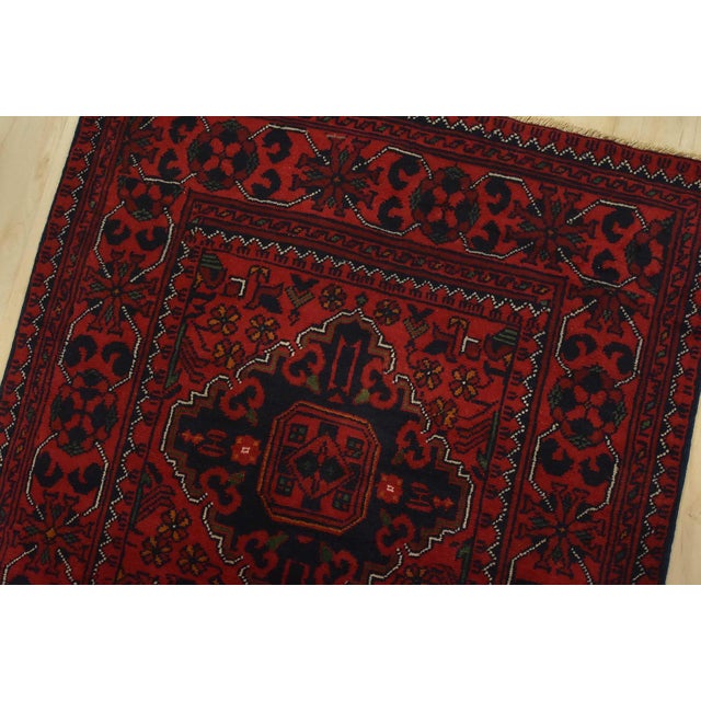 Turkmen Runner 2’6” X 9’5” Red Wool Tribal Hand-Knotted Oriental Rug For Sale In Philadelphia - Image 6 of 12