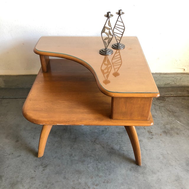 1950s Mid Century Modern Heywood Wakefield Maple Corner Table Chairish