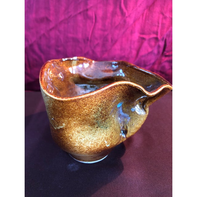 Contemporary 1990s Organic Design Artisan Signed Ceramic Bowl For Sale - Image 3 of 7