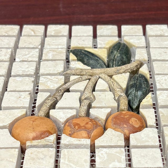 Mediterranean Botticino Marble / Rosso Verona Marble / Verde Saltan Marble / Café Brissac Limestone Polished Cherry Decorative Mosaic For Sale - Image 3 of 4