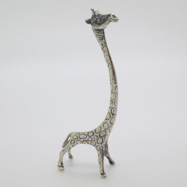 Vintage Italian Handmade Genuine Silver Stylized Giraffe Figurine Miniature For Sale - Image 4 of 8