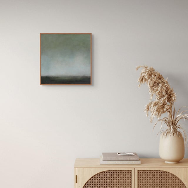 Abstract Contemporary Abstract Oil & Cold Wax on Panel "The Waiting Green" by Janise Yntema For Sale - Image 3 of 4