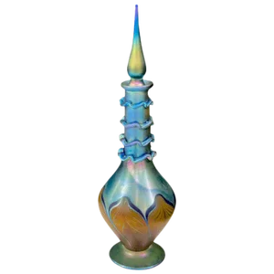 Late 20th Century Vandermark Art Glass Decanter, in the Style of Louis Comfort Tiffany