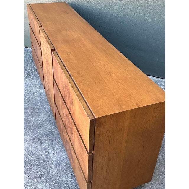 Vintage Lane Book Matched Burl Wood Credenza For Sale - Image 9 of 10