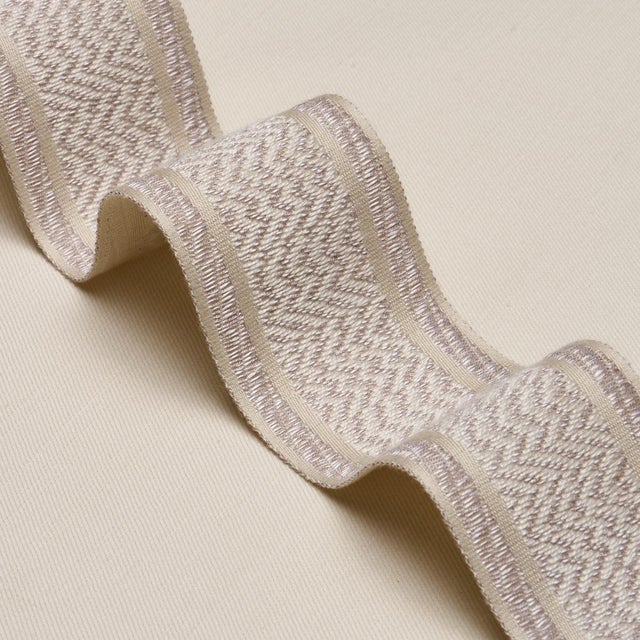 Traditional Sample - Schumacher Nightfall Skyline Tape Trim In Nacre For Sale - Image 3 of 4