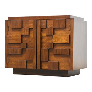 Brutalist Nightstand by Lane For Sale