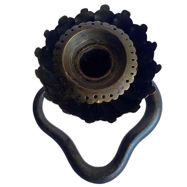 Brown 20th Century Hand Etched Persian Cobra Brass and Bronze Candle Holders, Pair For Sale - Image 8 of 12