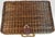 Vintage Handwoven Wicker Suitcase Picnic Basket Hamper With Leather Strap and Brass Turn Lock Closure For Sale - Image 4 of 10