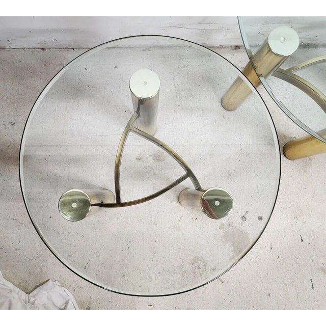 Brass MCM Tubular Brass Table Set Vintage For Sale - Image 8 of 12
