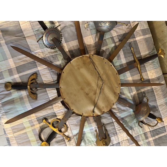 Mid- Century Spanish Toledo Sword & Shield Wall Plaque For Sale - Image 9 of 18