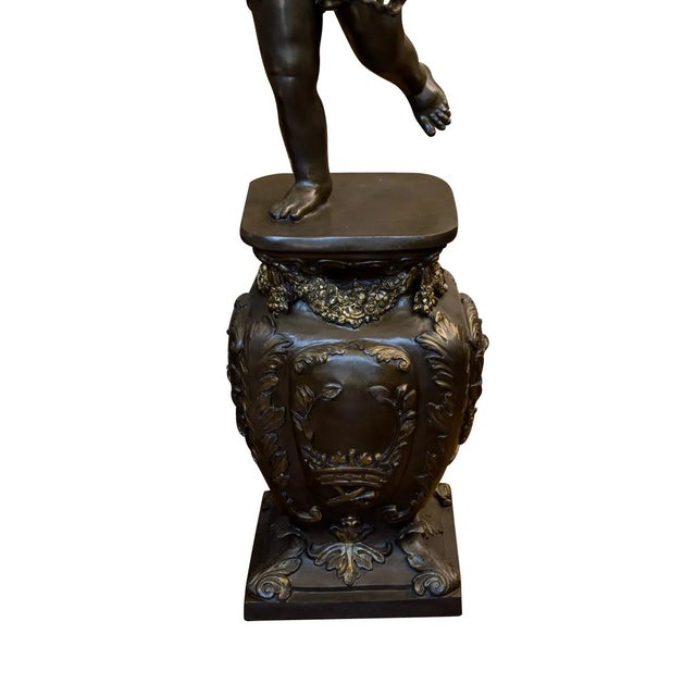 Mid 20th Century Monumental Pair of French Napoleon III Style Bronze Patinated 13-Light Figural Torchières, 91” For Sale - Image 5 of 10