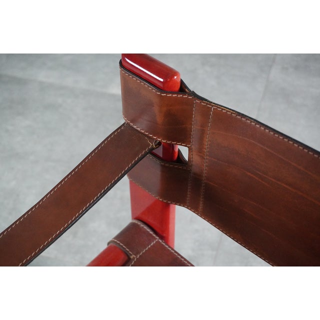 Wood Bardella Chair in Wood and Leather by Umberto Brandigi for Poltronova, 1967 For Sale - Image 7 of 11
