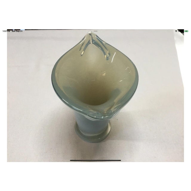 Glass 1960s Murano Archimede Seguso Opaque Cased Art Glass Cala Lilly/Whale Tail Statement Vase For Sale - Image 7 of 11