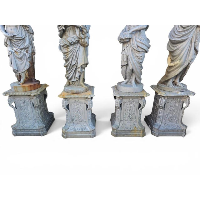 Four Seasons Sculptures in Patinated Iron, 1970s, Set of 4 For Sale - Image 6 of 7