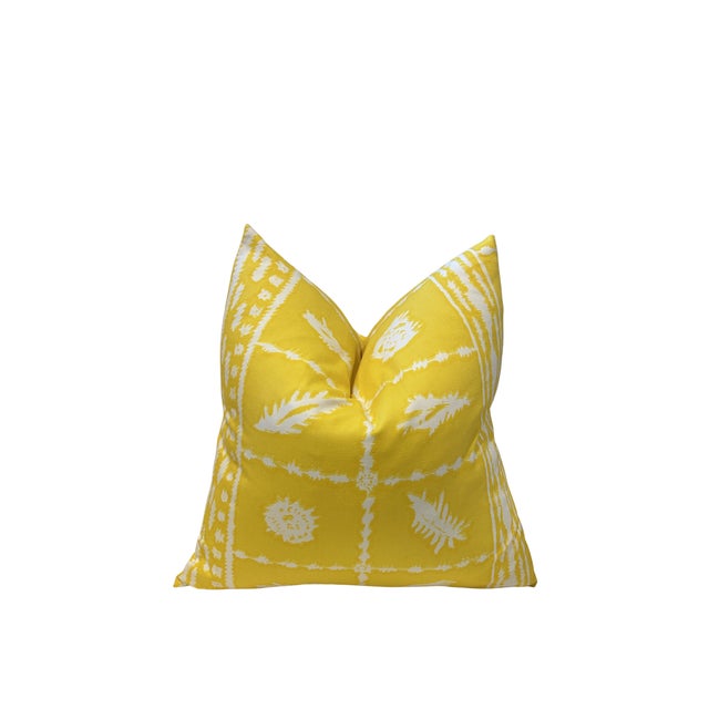 Brighten any space with this beautiful set of two designer throw pillows featuring the iconic Fig Leaf pattern in the...