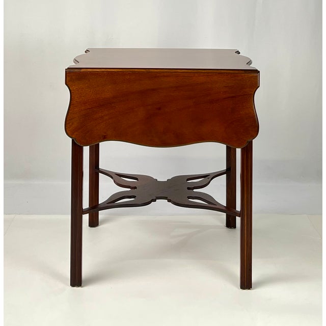 Vintage Baker Furniture Historic Charleston Chippendale-Style Mahogany Pembroke Drop-Leaf Table For Sale - Image 12 of 18