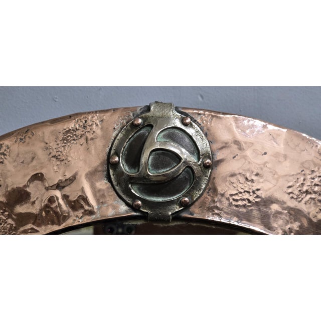 Arts and Crafts Oval Copper Mirror, 1910s For Sale - Image 6 of 8