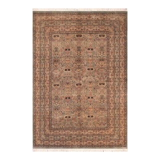 Floral 1990's Pak-Persian Green/Beige Wool Rug - 6'3'' X 9'6'' For Sale