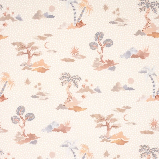 Sample - Schumacher x Happy Menocal Valetta Fabric In Moonstone For Sale