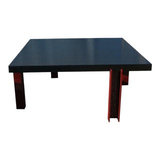 Memphis Style Ebonized Coffee Table For Sale