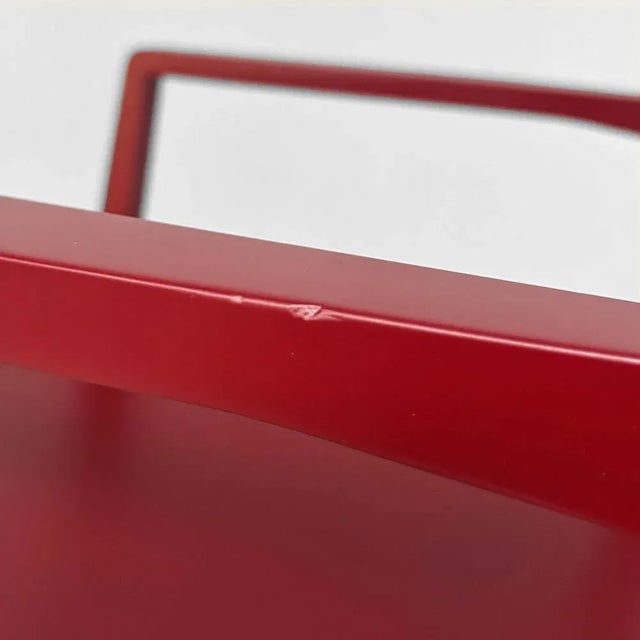 Italian Modern Armchair in Burgundy Varnished Wood, 1980s For Sale - Image 18 of 18