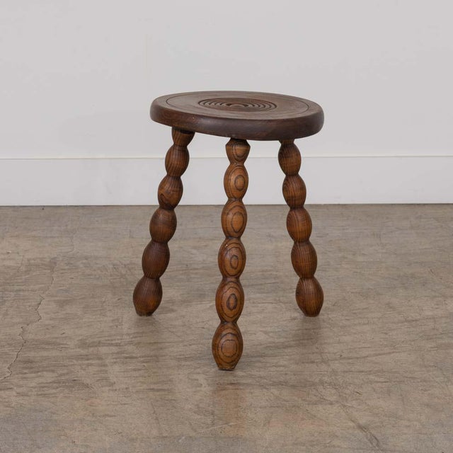 1950s 1950s French Wood Tripod Stool For Sale - Image 5 of 10