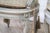 Gray 19th Century Painted Sheild Back Ribbon Carved Cane Open Armchairs For Sale - Image 8 of 13