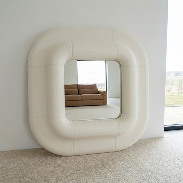 Glass Lolo Mirror in Off-White by Tilecito For Sale - Image 7 of 8