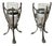 Pair of Art Nouveau / Jugendstil Silver-Plated and Glass Vases, Central Europe, Circa 1900, Set of 2 For Sale