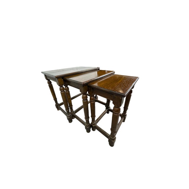 1970s Vintage Ethan Allen Nesting Tables Set of Three Chairish