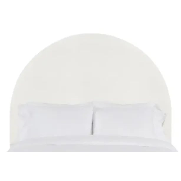 Poppy King Headboard, Ivory Velvet For Sale