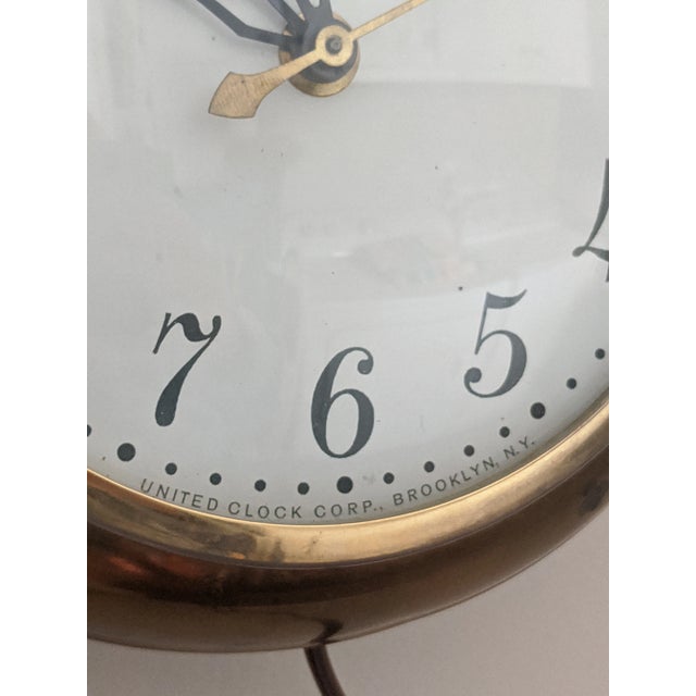 Metal Vintage Brass Pocket Watch Style Electric Plug in Wall Clock For Sale - Image 7 of 11