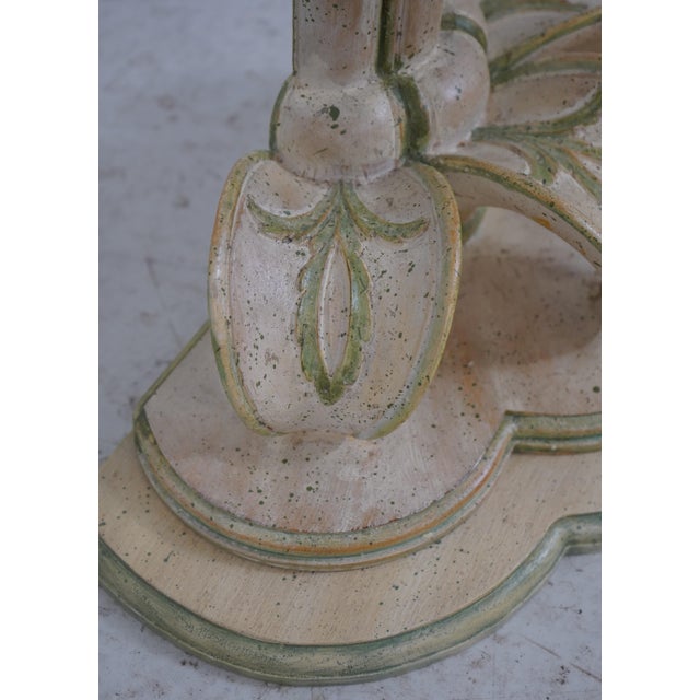 Pair Venetian Paint Decorated Glass Top End Tables For Sale - Image 12 of 13