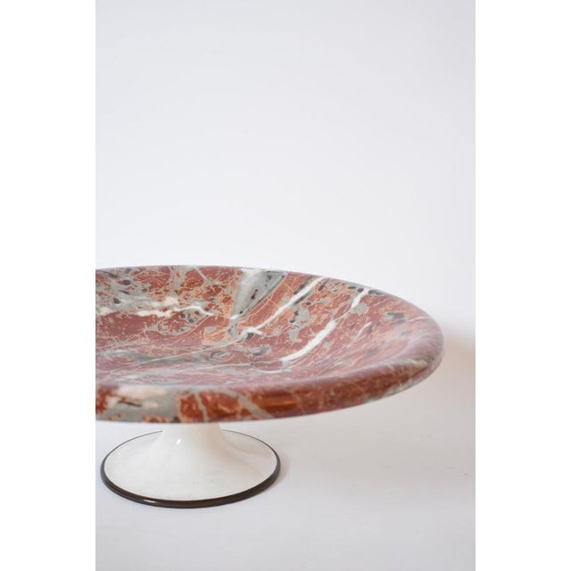 Neoclassical Faux Marble Plate on Pedestal, 1960s For Sale - Image 4 of 5