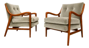 Pair of Sculptural Armchairs by Giuseppe Scapinelli in Caviúna Wood & Mohair, Brazil, 1950s