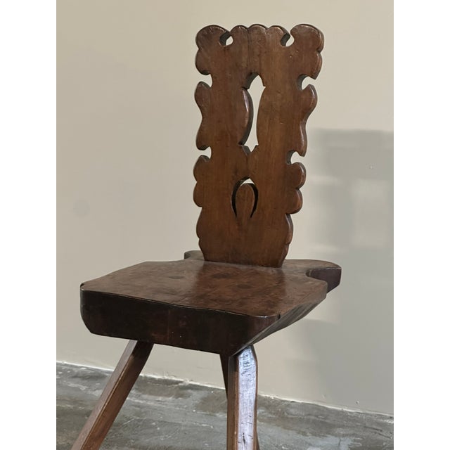 Vintage Italian Sculptural Chair in Wood, 1950s For Sale - Image 9 of 12