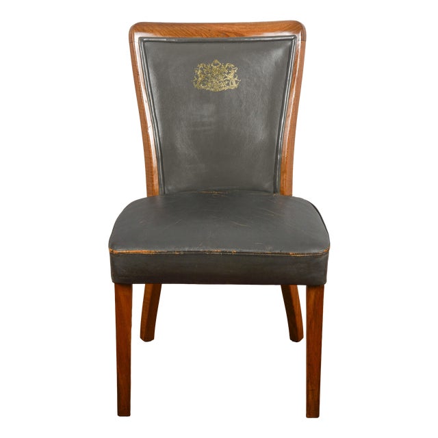 Leather Chair with Printed Logo by W.D.F. Grubb, 2000s For Sale