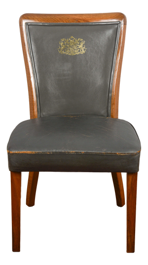 Leather Chair with Printed Logo by W.D.F. Grubb, 2000s