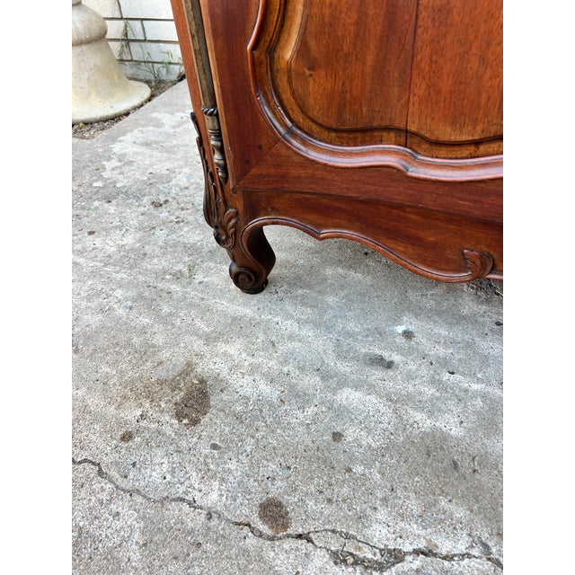 French 19th Century Louis XV Provincial Solid Walnut Two Door Buffet For Sale - Image 11 of 12