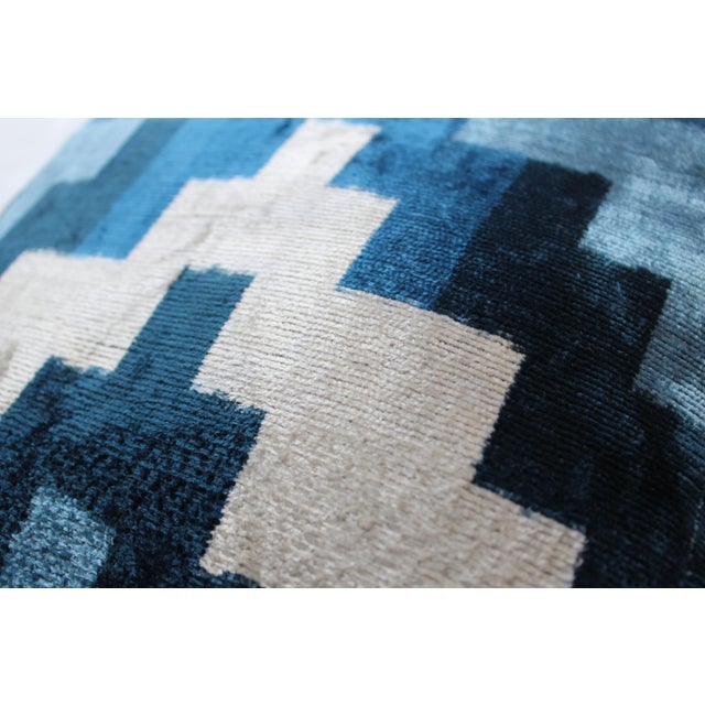 Contemporary Silk Velvet Ikat Pillow Cover Bohemian Pillow For Sale In Washington DC - Image 6 of 10