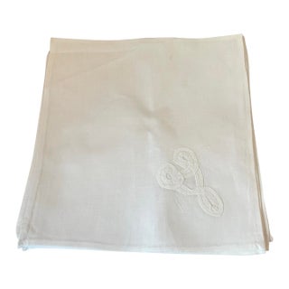 Set of 6 Appliqué Cocktail Napkins For Sale